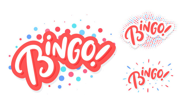 Bingo. Vector lettering cards set.