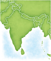 インドとその周辺の地図