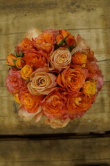 Still life details in home interior of living room flowers