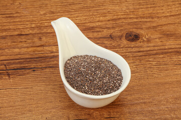 Seasoning chia seeds in the bowl