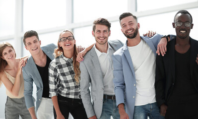 Professional business lawyer team standing together as a group