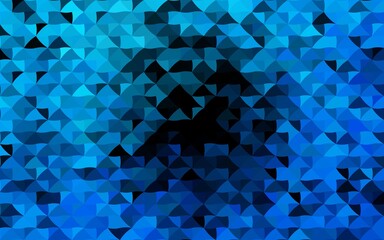 Dark BLUE vector template with crystals, triangles.