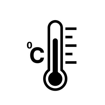 Fever Temperature Black Icon,Vector Illustration, Isolated On White Background Label. EPS10