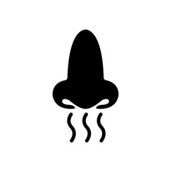 Loss OF Smell Symptoms Covid-19 Black Icon,Vector Illustration, Isolated On White Background Label. EPS10