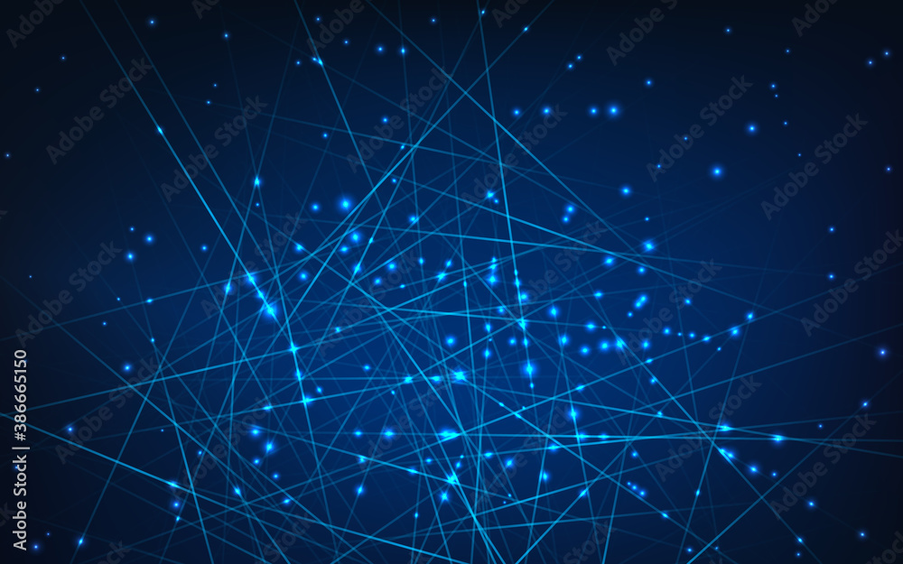 Poster neural networks. ai. artificial intelligence and deep learning concept. lines and nodes connected in