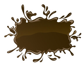 Chocolate splash Blot with drops and blot. Illustration.