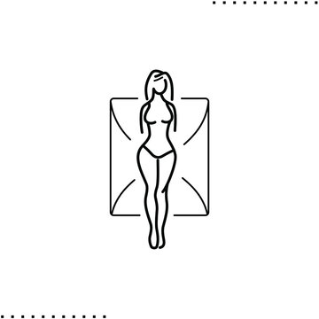 hourglass body shape vector icon in outline