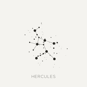 Star constellation zodiac hercules black white vector
