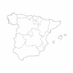 Fototapeta na wymiar Hand drawn map of Spain. Vector