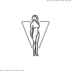 triangle body shape vector icon in outline