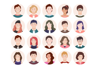 Group of people diversity avatar vector, Characters design icon flat style