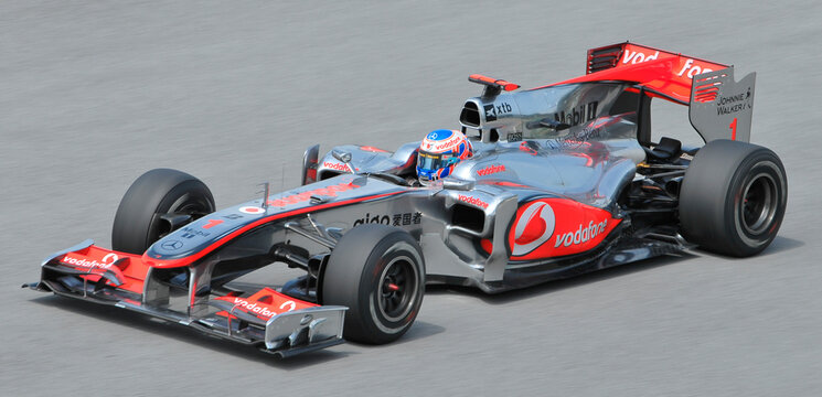 Vodafone McLaren Mercedes during the first practice session at the Sepang F1 circuit in Sepang.