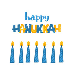 Hanukkah greeting card with holiday elements. Jewish holiday