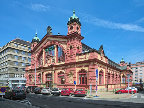 Pavilon - the historical market hall at the Vinohrady district of Prague, Czech Republic. It was built in 1903.