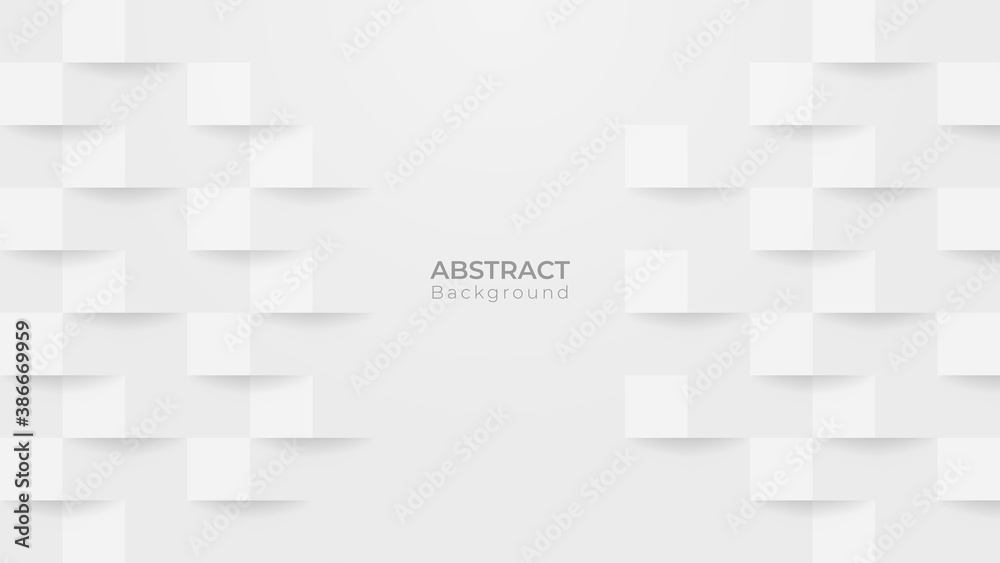 Aufkleber Abstract 3D modern square pattern background. White and grey geometric texture. vector illustration