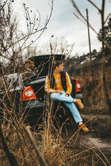 child playing with car