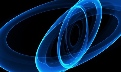 Abstract blue wave on black background	