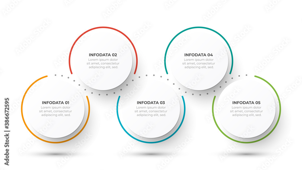 Poster timeline infographic design vector with number options and 5 steps. can be used for workflow diagram