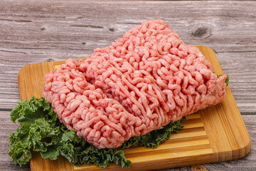Raw pork minced meat for cooking