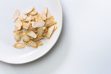 Chinese Herbal medicine -  Ginseng slices (Panax quinquefolius) 