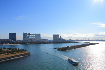 Obraz premium 台場 船の出入り