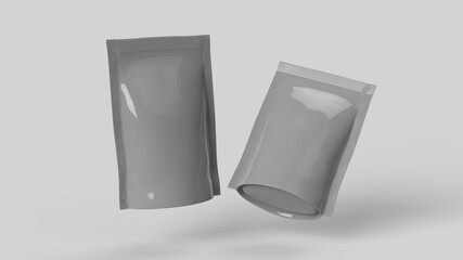 Produce of bag packet mockup 3d render for product design.