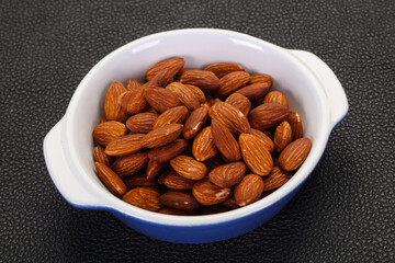 Almonds nuts heap
