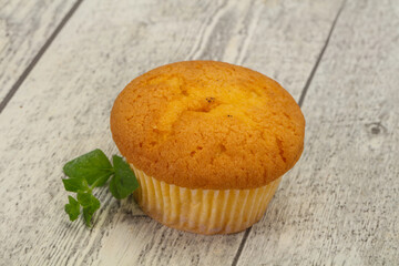 Sweet tasty muffin served mint