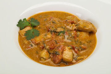 Traditional thai curry chicken soup