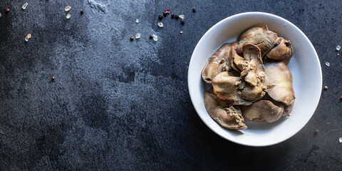 boiled chicken liver ready to eat diet healthy food meal on the table tasty serving size portion top view copy space for text food background rustic
