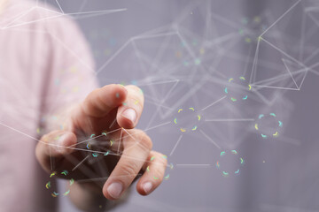 digital network binary code interface digital touch