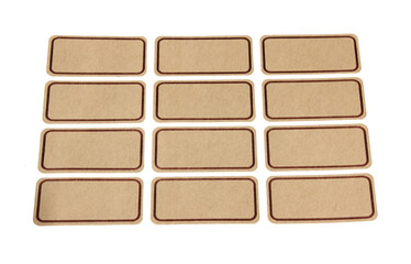brown tag for index cards isolated on white background