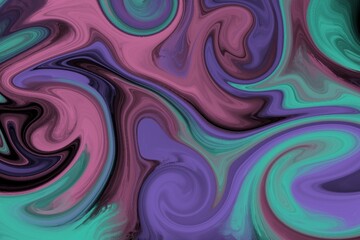 Abstract blue, pink and green dynamic blurred background