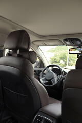 empty cockpit of vehicle in car . Car Interior