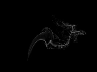 Abstract white puffs of smoke swirls overlay on black background pollution. Royalty high-quality free stock photo image of abstract smoke overlays on black background. White smoke swirl fragments