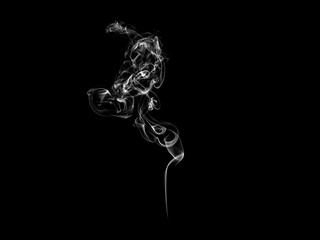 Abstract white puffs of smoke swirls overlay on black background pollution. Royalty high-quality free stock photo image of abstract smoke overlays on black background. White smoke swirl fragments