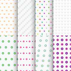 light colored seamless background patterns in set