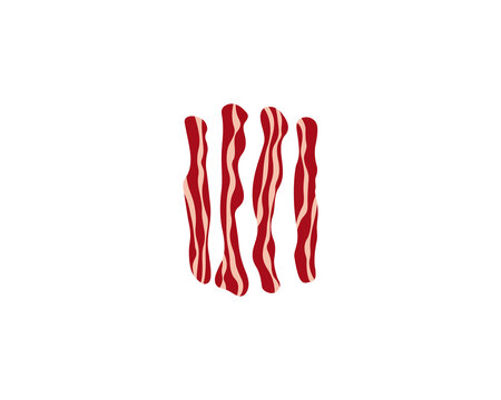 Cartoon bacon slices, vector illustration 