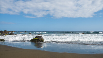 Black sand beach at Reunion Island