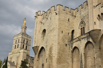 Fototapeta na wymiar Tour du palais des Papes d'Avignon, France