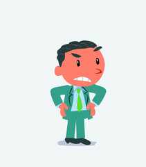Angry cartoon character of businessman.