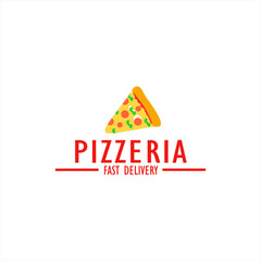 pizza logo, badges, banners, emblems for fast food restaurant. Label for menu design restaurant or pizzeria