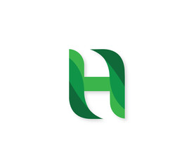 H Alphabet Nature Logo Design Concept