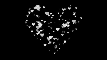 black and white heart shape