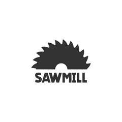 Sawmill icon. Milling cutter symbol. Vector isolated on white.