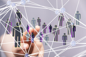 organization chart team concept networking technology.