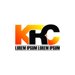 KRC letter monogram logo design vector