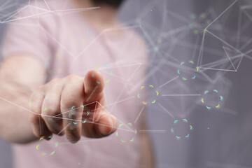 digital network binary code interface digital touch