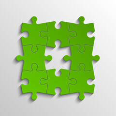Fototapeta premium Puzzle eight piece business presentation. Square infograph. 8 Step process diagram. Section compare banner.