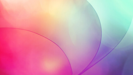 Multicolored gradient background with strong curving lines.